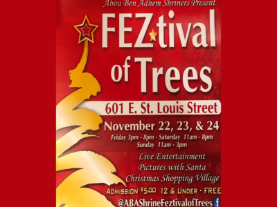 Event poster for FEZtival of Trees — at Abou Ben Adhem Shrine Mosque