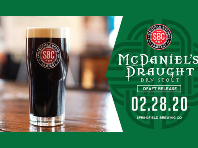 Event poster for McDaniel's Draught Release — at Springfield Brewing Company