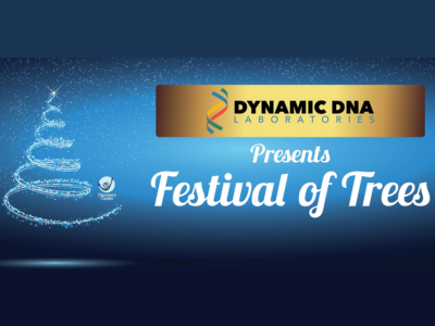 Event poster for 2020 Dynamic DNA Labs' Festival of Trees — at Discovery Center