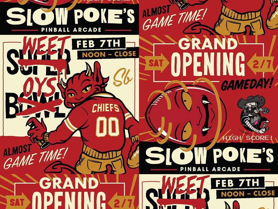 Super Bowl at Sweet Boy's and Slow Poke's Pinball Arcade