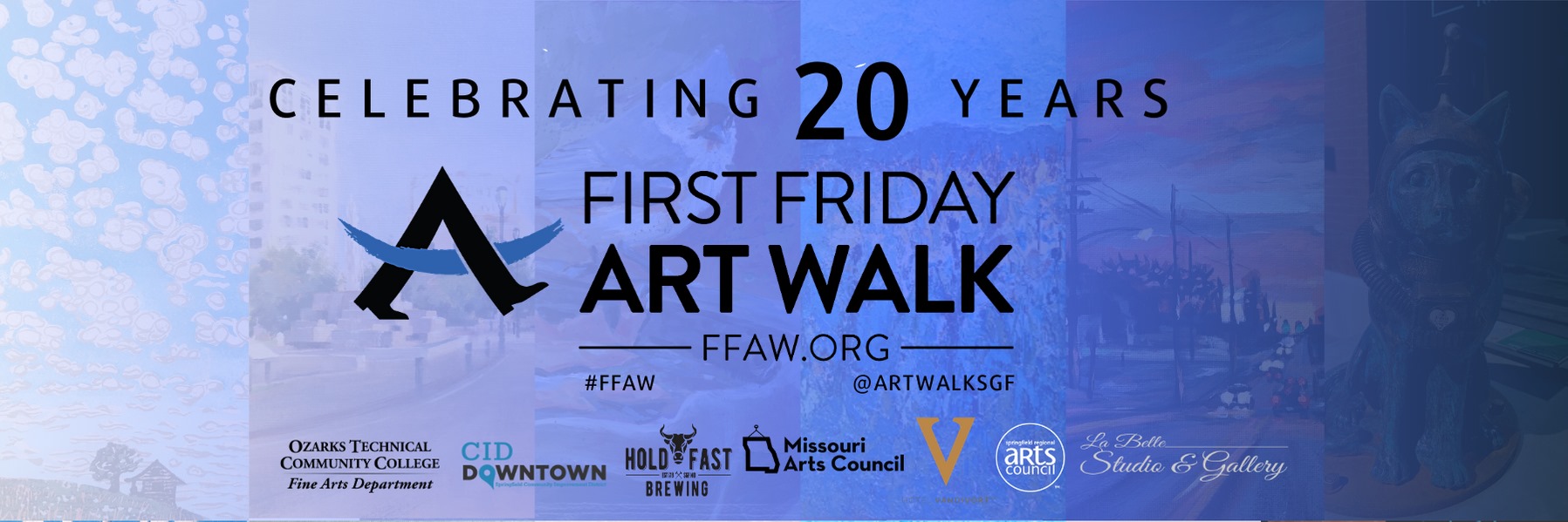 Logo for First Friday Art Walk's 20th Year