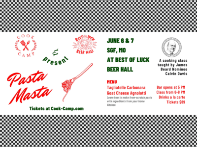 Event poster for From-Scratch Pasta Cooking Class @ Best Of Luck Beer Hall