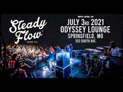 Event poster for Steady Flow @ Outland Ballroom with Level Up