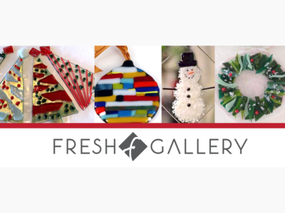 Event poster for Fused Glass Christmas Ornament Class @ Fresh Gallery