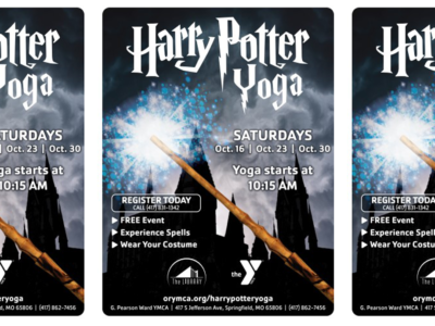 Event poster for Harry Potter Yoga @ Downtown YMCA
