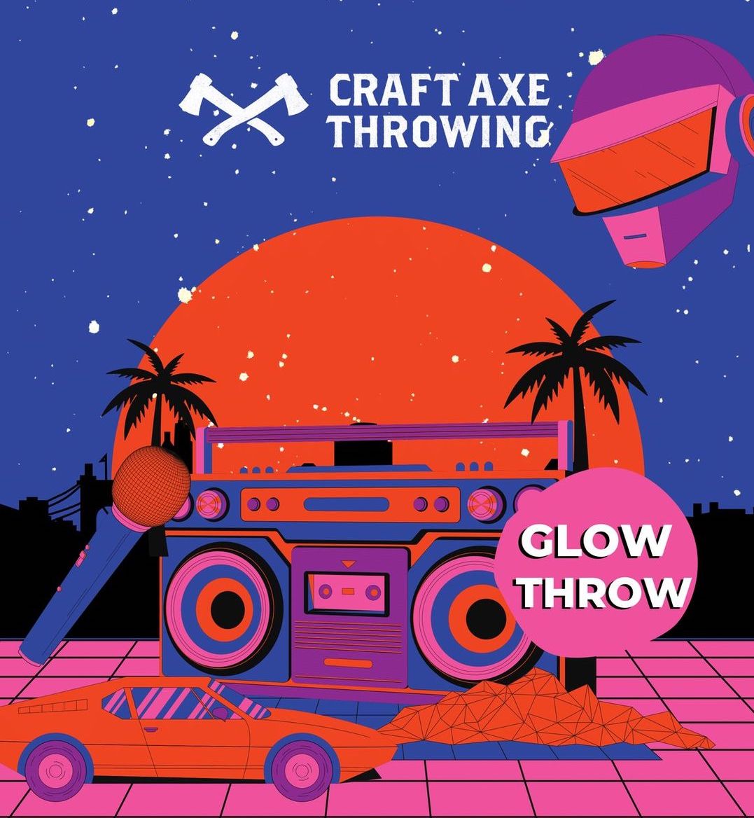 Glow Throw at Craft Axe Throwing