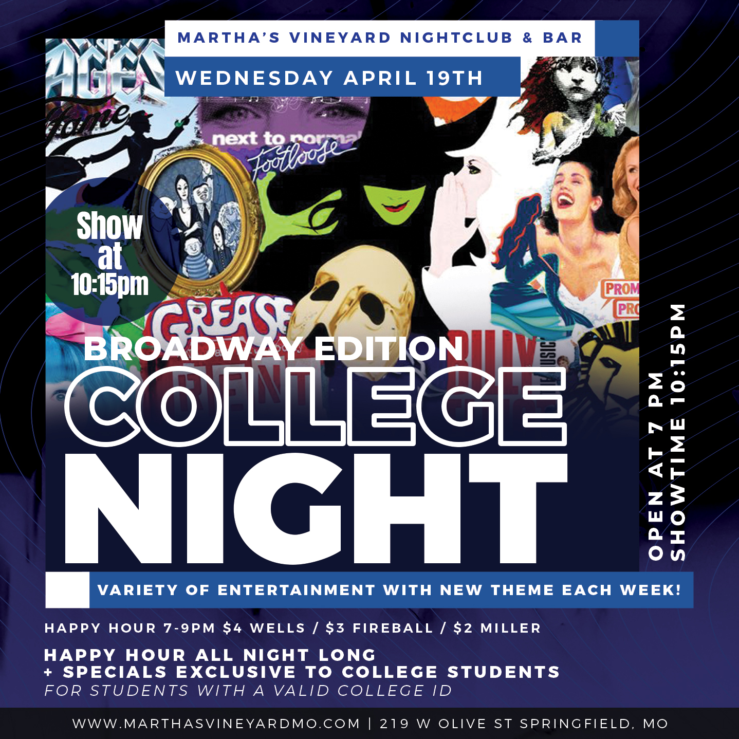 College Night: Broadway Edition at Martha's