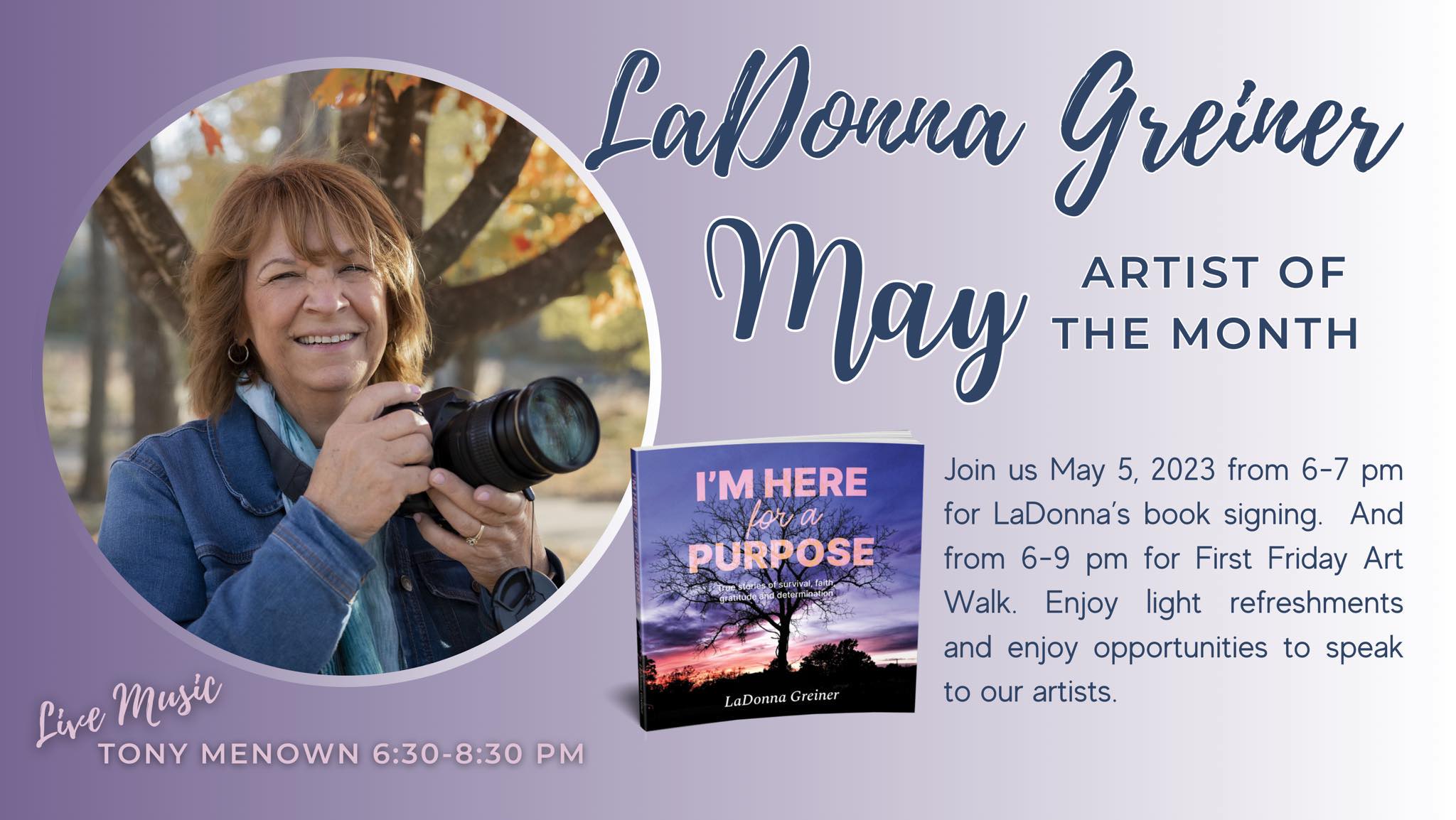 I’m Here for a Purpose: Book Signing with Artist and Author LaDonna Greiner