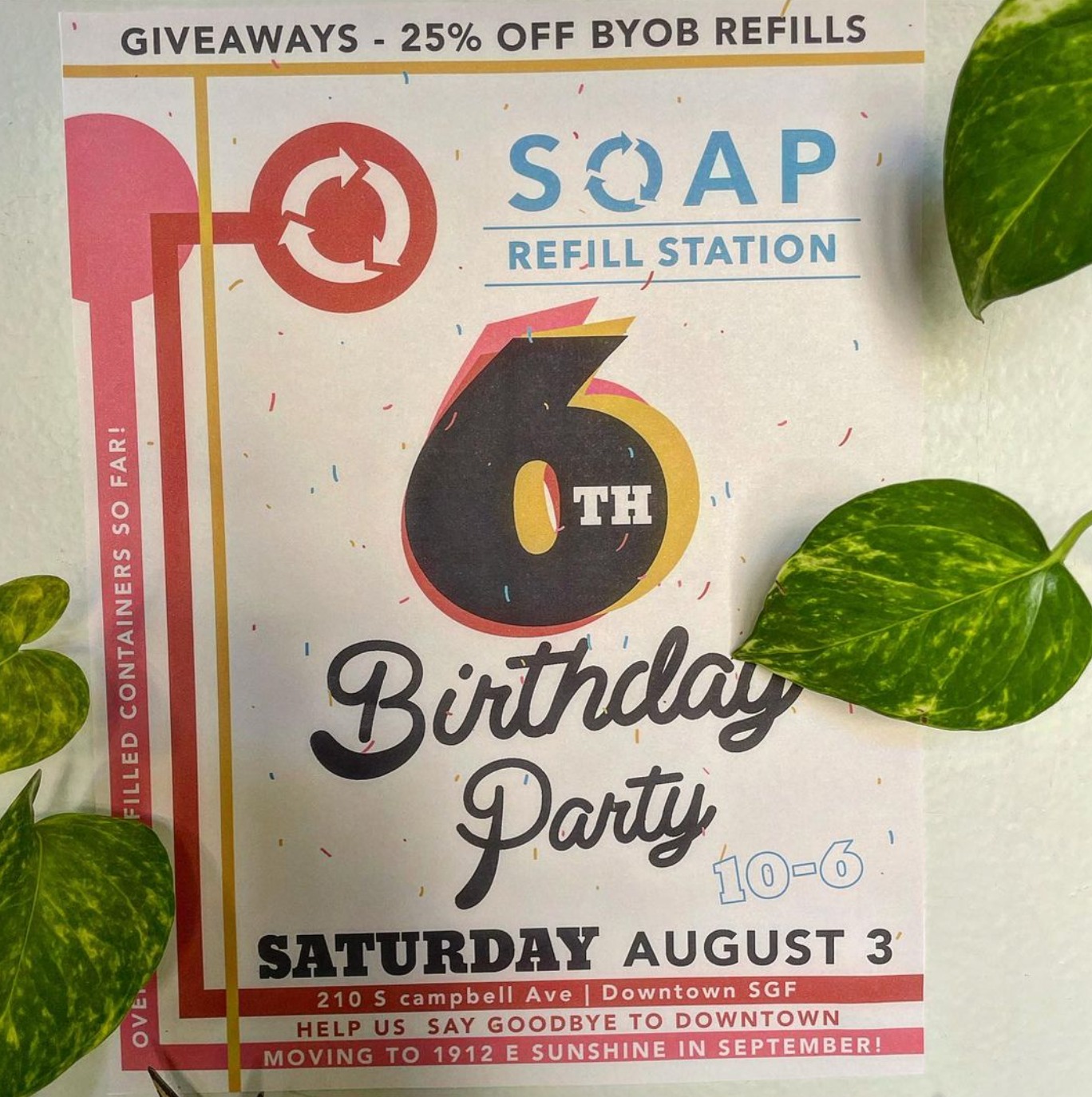 SOAP Refill Station 6th Birthday Party