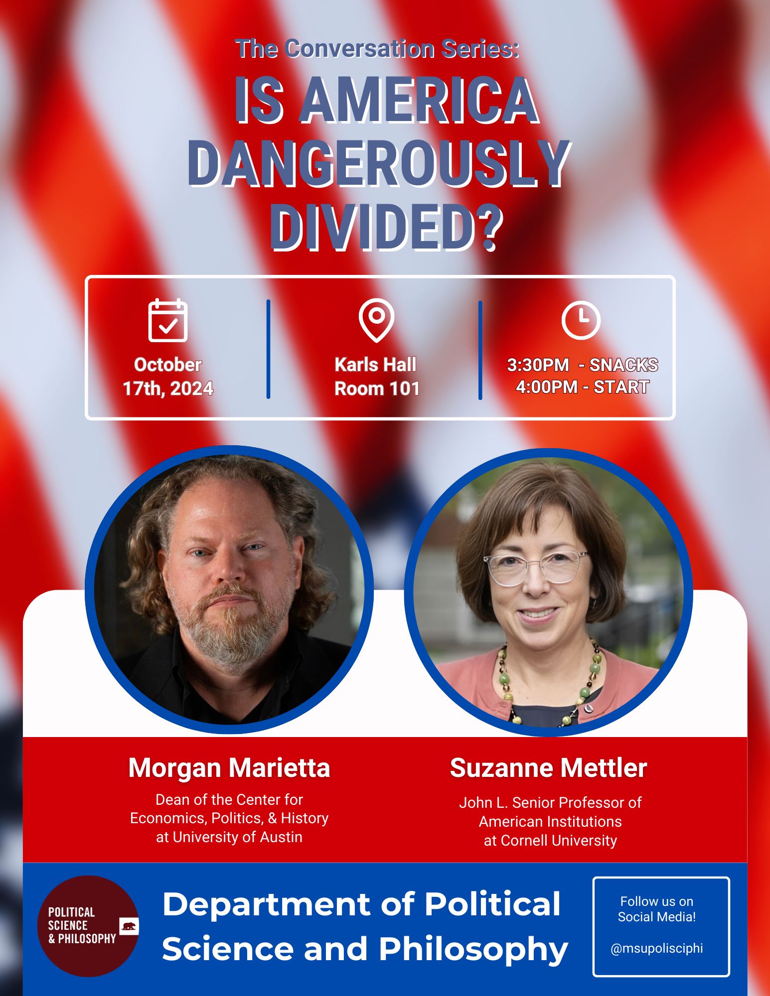 Is America Divided - A Conversation hosted by the Political Science and Philosophy Department at Missouri State
