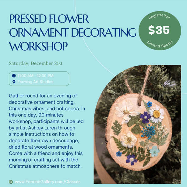 Pressed Flower Ornament Decorating Workshop