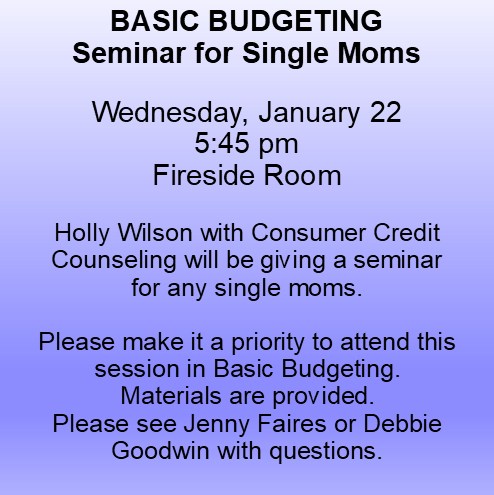Basic Budgeting Seminar for Single Moms