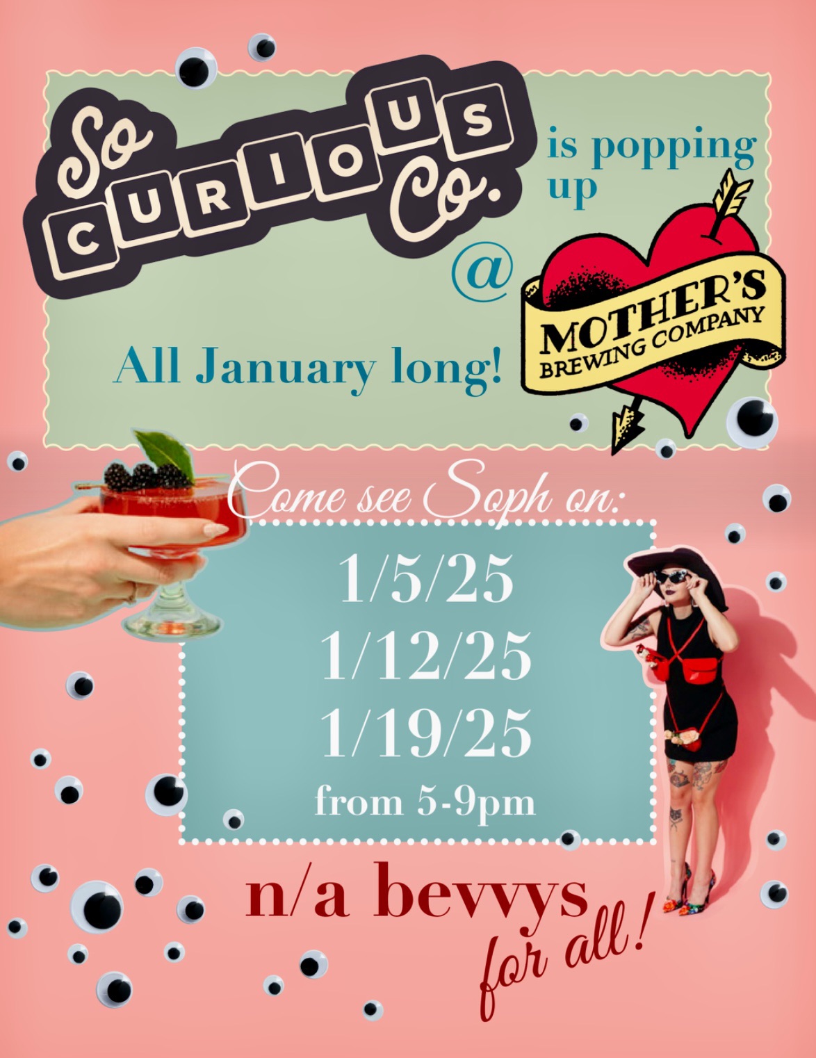 Dry January Mocktail So Curious Co. Pop-Ups