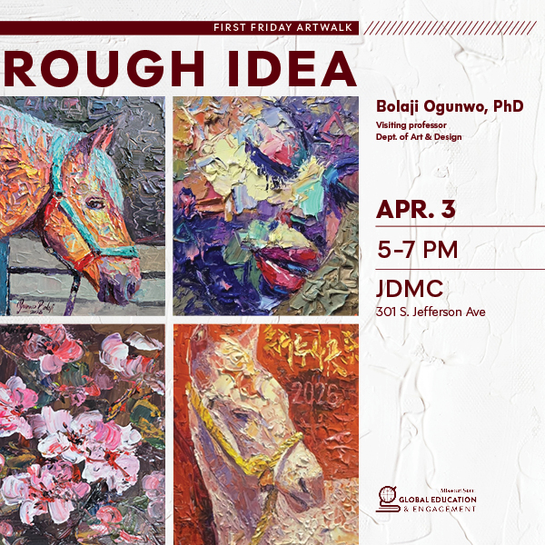 First Friday Artwalk: Rough Idea featuring Nigerian artist Dr. Bolaji Ogunwu